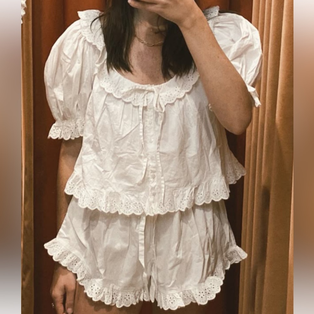 ISO Doen Enna short Lazuli top Ruffled Pajama Set